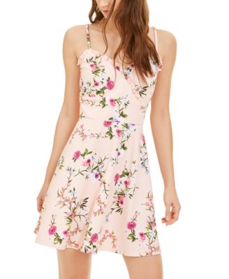 Trixxi Juniors' Floral A-Line Dress ...
